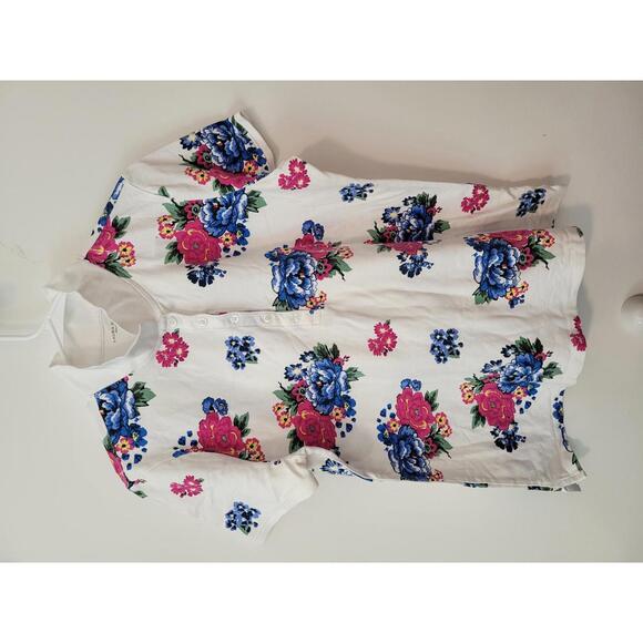 Laura Scott Women's Floral Polo Shirt XL - Picture 1 of 4